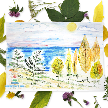Рисование отпечатками листьев мастер-класс картинки